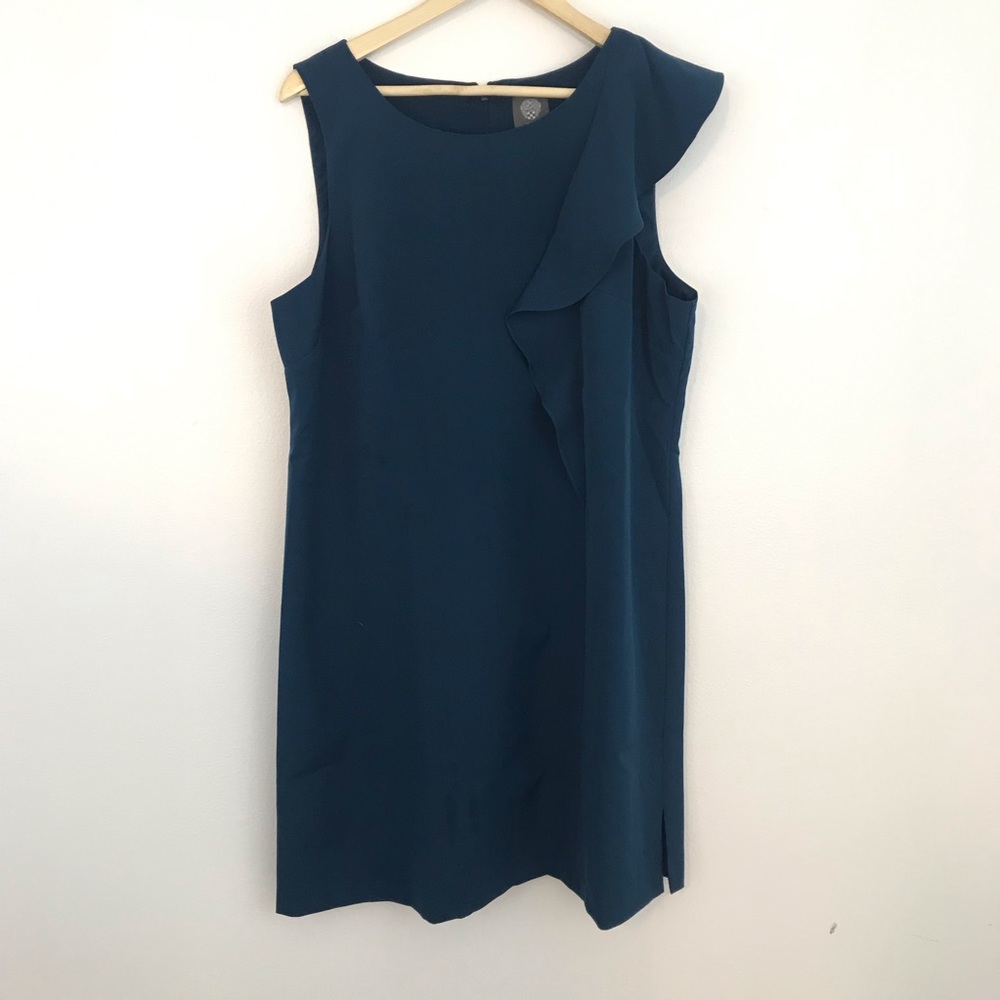 Vince Camuto Teal Ruffle Dress